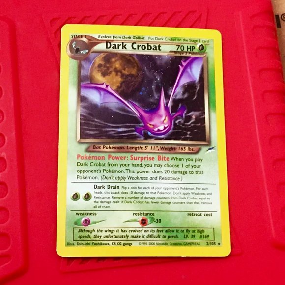 Pokemon Toys Pokemon Dark Crobat 25 Holo Rare Card Neo Destiny